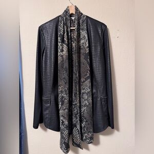 Alberto Makali croc embossed  faux leather jacket with contrast lapel Size Large